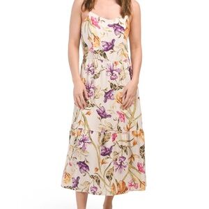 JOIE Linen Blend Printed Floral Dress